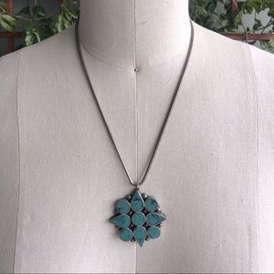 Faux Jade and Silver Pendant.